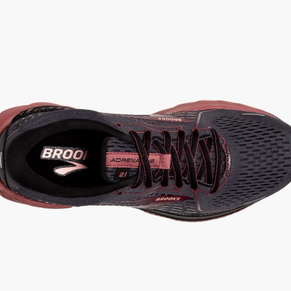 Brooks Black and burgundy Athletic Shoes with Mesh Upper Sz 9 - Picture 4 of 11